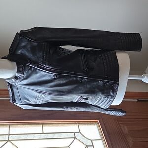 Vince Camuto Leather Moto Jacket